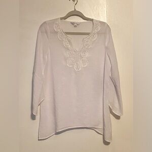 Counterparts Women’s Semi Sheer 3/4 Sleeve Top, L